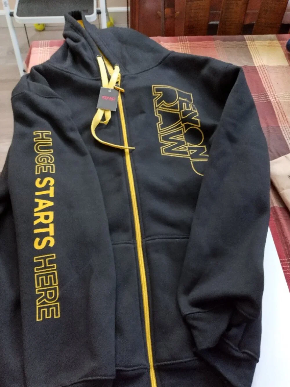 Men's GNC Full Zip Hoodie Size XXL Black NWT